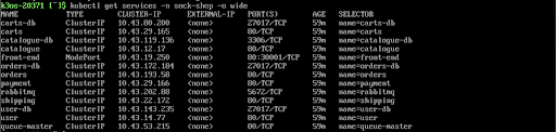 HC3 Containers Kubernetes Sock Shop Services